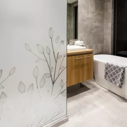 Sticker paroi de douche Branchage Design - Film intimité Douche - Depoli Design ®