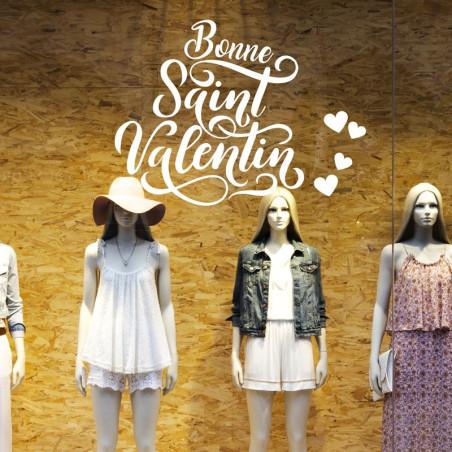 Décoration Vitrine: Bonne Saint Valentin avec Coeurs Déco Saint Valentin Depoli Design