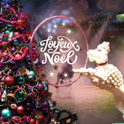 Sticker Joyeux Noel pour vitrine et décoration de boutique - Depoli Design ®