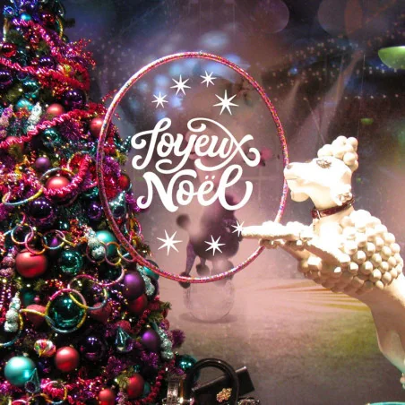 Sticker Joyeux Noel pour vitrine et décoration de boutique - Depoli Design ®