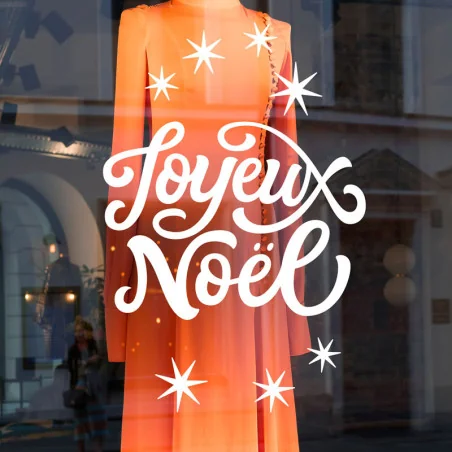 Sticker Joyeux Noel pour vitrine et décoration de boutique - Depoli Design ®