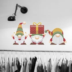 Lot de 6 stickers Lutins de Noël colorés - Décoration vitrine de noël - Depoli Design