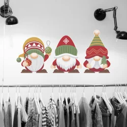 Lot de 6 stickers Lutins de Noël colorés - Décoration vitrine de noël - Depoli Design