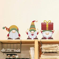 Lot de 6 stickers Lutins de Noël colorés - Décoration vitrine de noël - Depoli Design