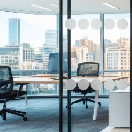 Bande Sécurité vitre Ronds – Film adhésif dépoli ou blanc pour vitrage - Depoli Design ®