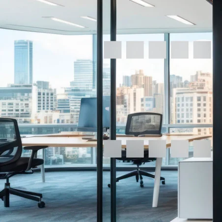 Bande Sécurité vitre Carrés – Lot de 4 bandes adhésives dépolies ou blanches pour vitrage - Depoli Design ®