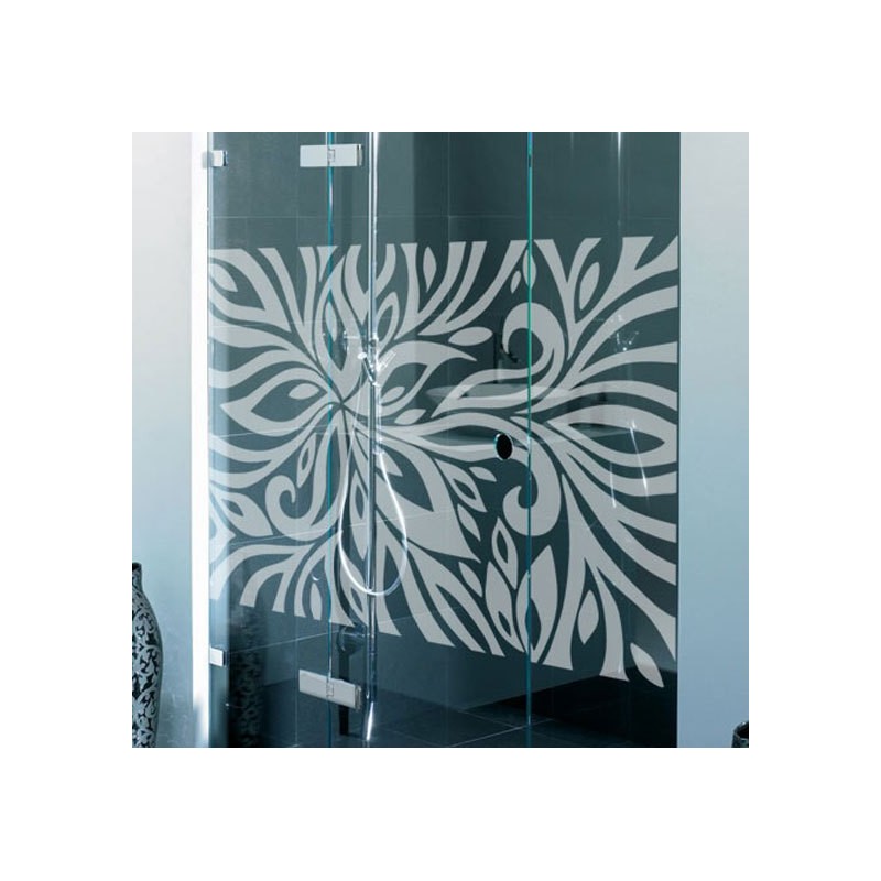 Sticker décoration paroi de douche: Fleur Zebrée