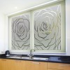 Sticker vitres: Fleur Rose Fenêtre Depoli Design