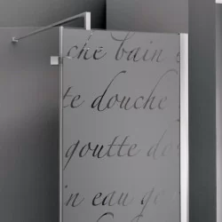 Sticker film paroi de douche - Adhésif décoratif Texte Douche - Depoli Design ®