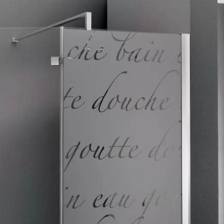 Sticker film paroi de douche - Adhésif décoratif Texte Douche - Depoli Design ®