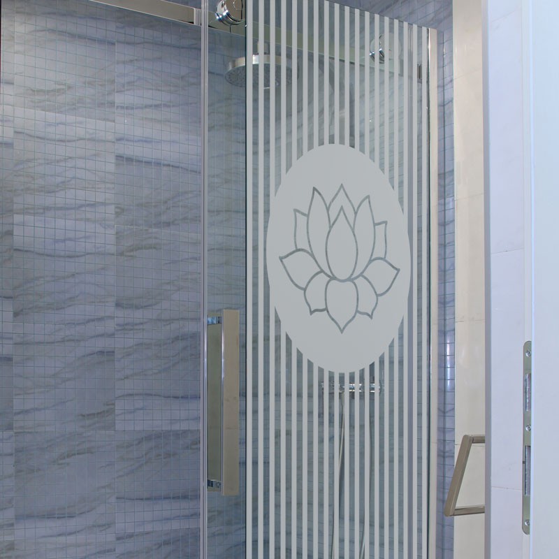 Sticker décoration paroi de douche: Fleur de lotus