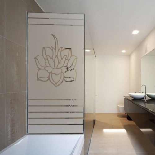 Sticker paroi de douche: Lotus décoratif
